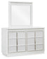 Chalanna King Upholstered Storage Bed, Dresser, Mirror, Chest and Nightstand