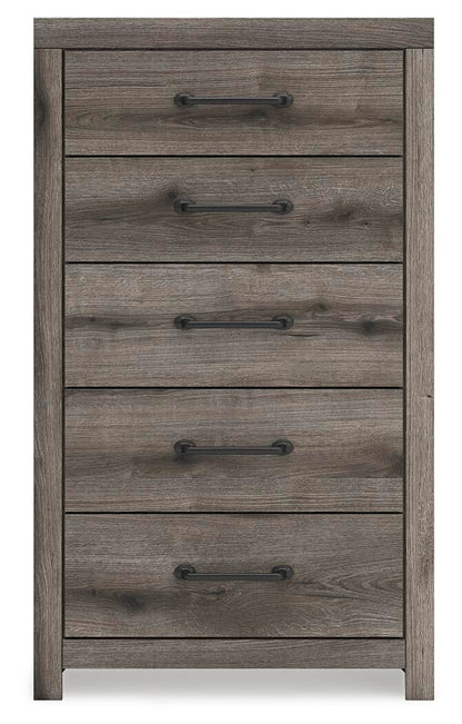 Urbanoore King Panel Bed, Dresser, Mirror, Chest and Nightstand