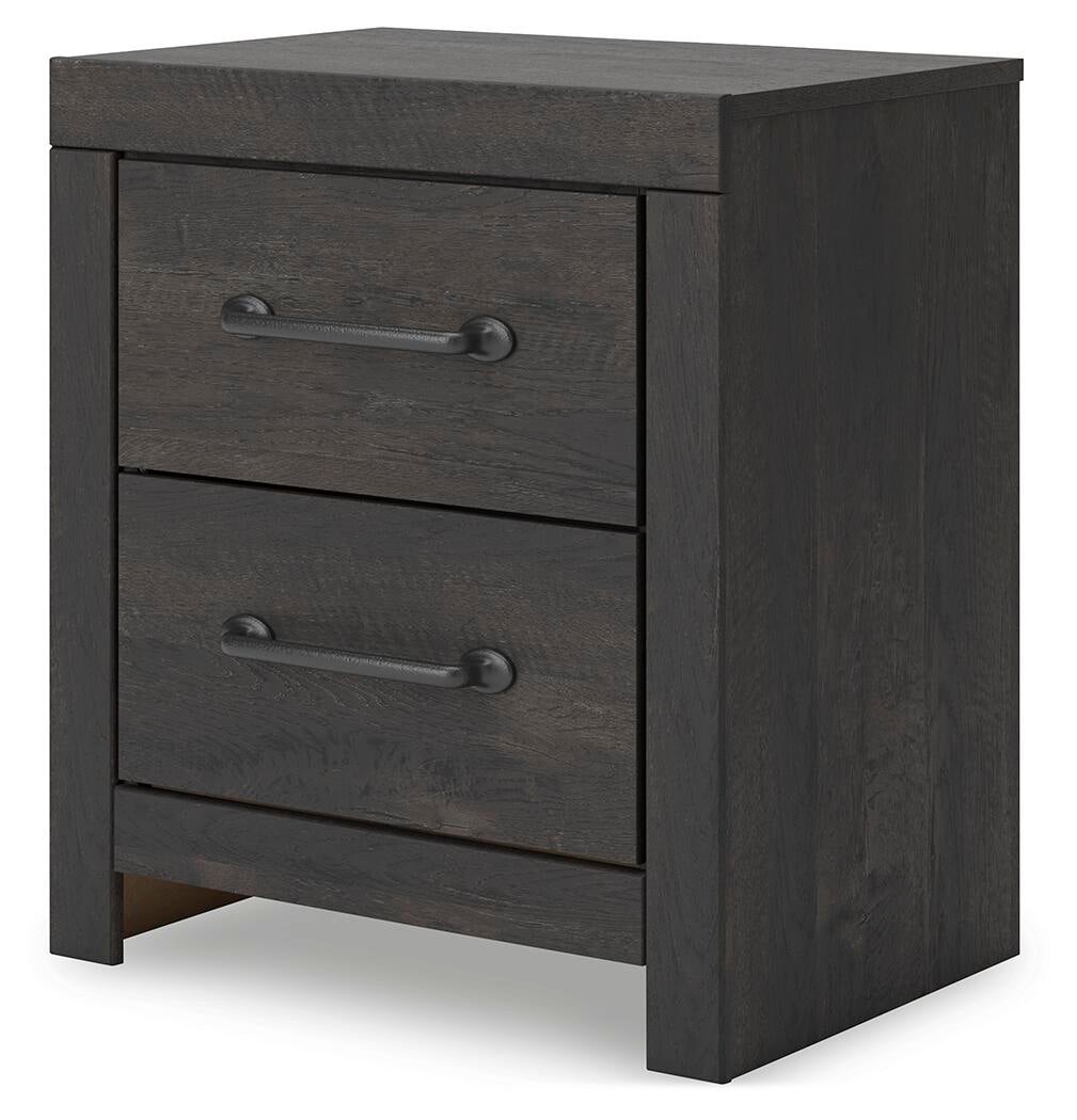 Delmorta Queen Panel Bed, Dresser, Mirror, Chest and Nightstand