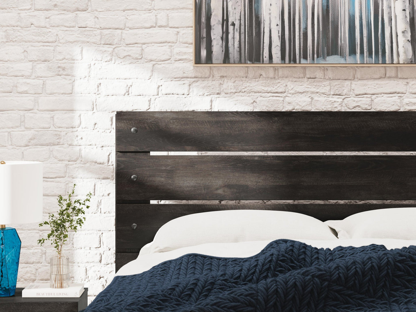 Delmorta Queen Panel Bed, Dresser, Mirror, Chest and Nightstand