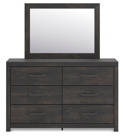 Delmorta Twin Panel Bed with Storage, Dresser, Mirror, Chest and Nightstand
