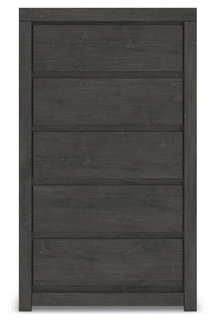 Parlayon King Panel Storage Bed, Dresser, Mirror, Chest and Nightstand