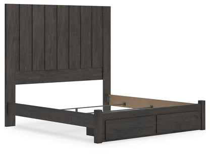 Parlayon King Panel Storage Bed, Dresser, Mirror, Chest and Nightstand