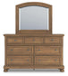 Vandenmore King Storage Sleigh Bed with Mirrored Dresser