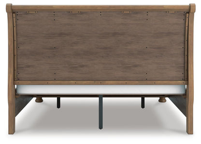 Vandenmore King Storage Sleigh Bed with Mirrored Dresser