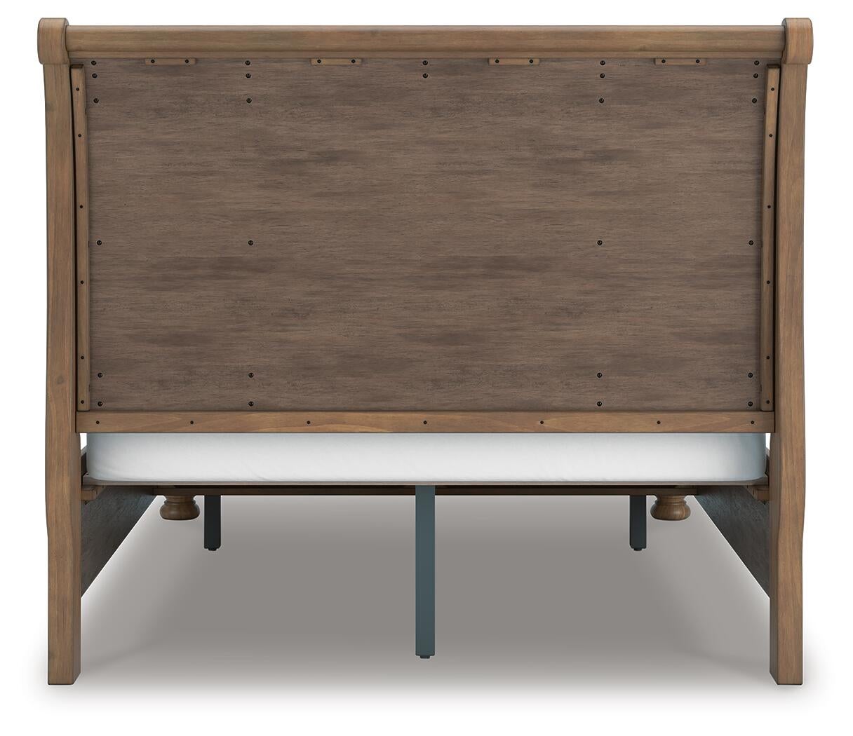 Vandenmore Queen Storage Sleigh Bed with Mirrored Dresser, Chest and Nightstand