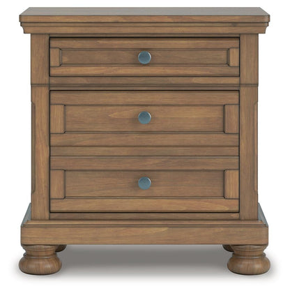 Vandenmore Queen Storage Sleigh Bed with Mirrored Dresser, Chest and Nightstand