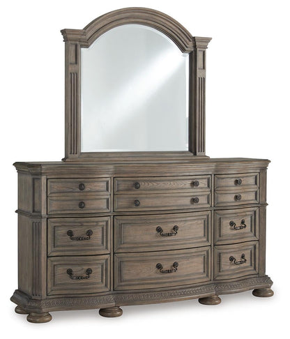 Ardenfield California King Upholstered Sleigh Bed, Dresser, Mirror, Chest and Nightstand