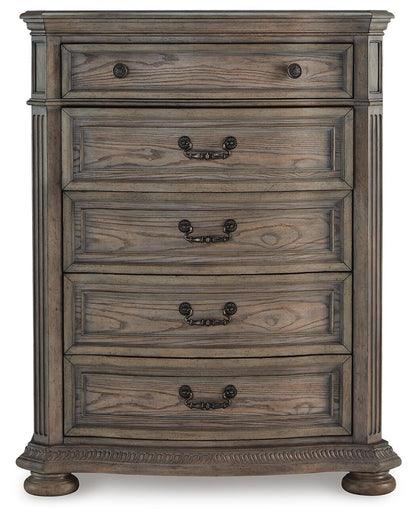 Ardenfield California King Upholstered Sleigh Bed, Dresser, Mirror, Chest and Nightstand