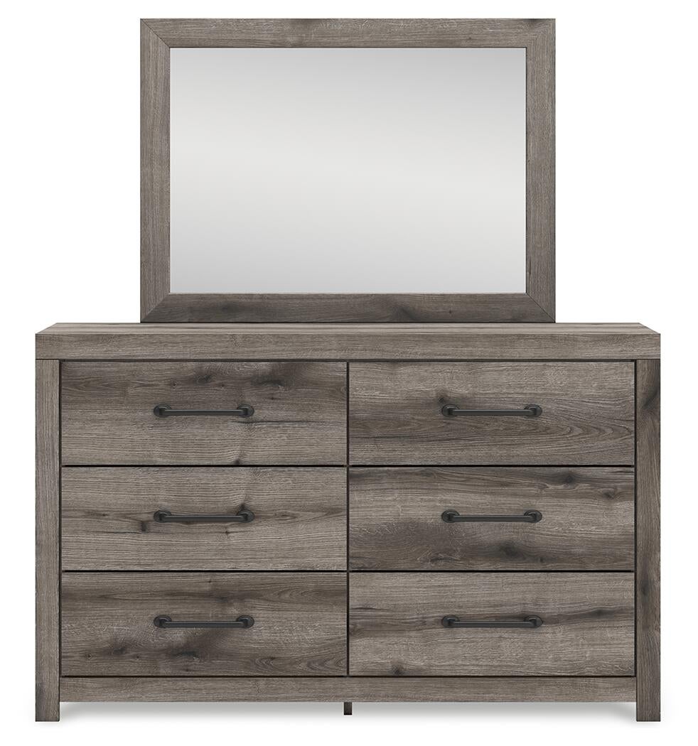 Urbanoore Twin Panel Bed with Storage, Dresser and Mirror