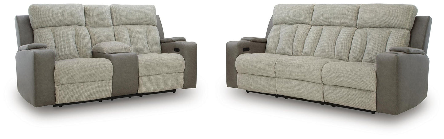 Stately Check Sofa and Loveseat