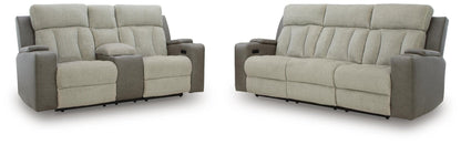 Stately Check Sofa and Loveseat