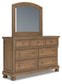 Vandenmore Queen Panel Bed with Mirrored Dresser