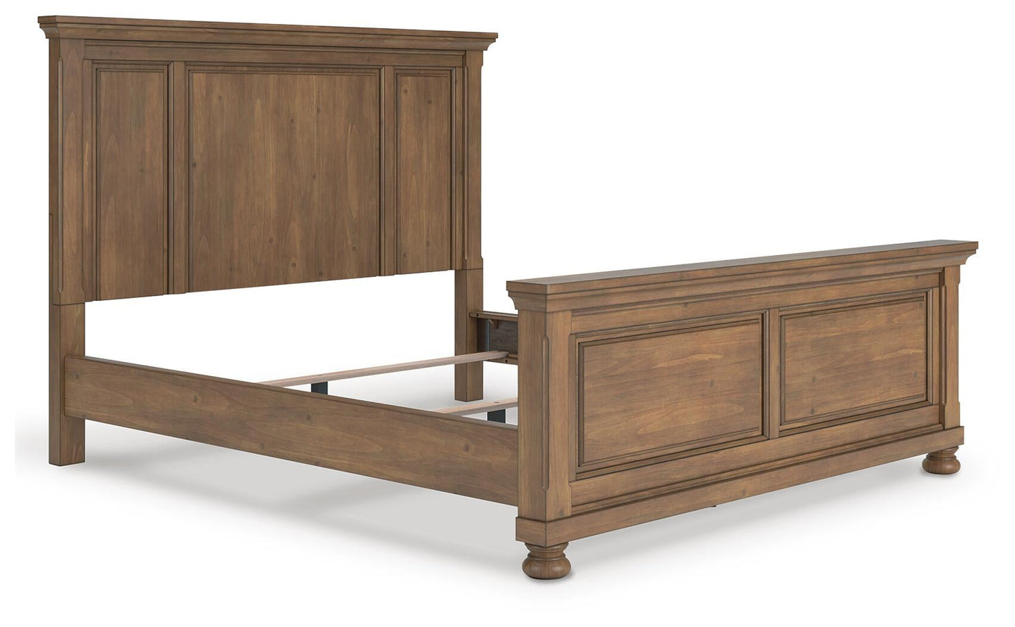 Vandenmore California King Panel Bed with Mirrored Dresser and Nightstand