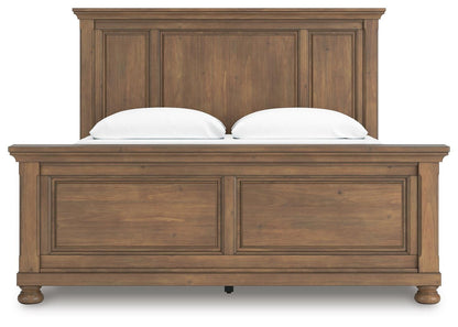 Vandenmore King Panel Bed with Mirrored Dresser and Nightstand