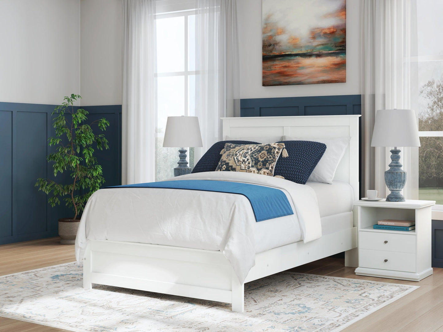 Bostwick Shoals Full Panel Bed, Dresser, Mirror, Chest and Nightstand
