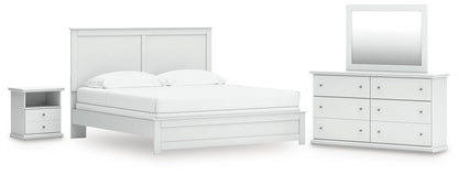 Bostwick Shoals King Panel Bed, Dresser, Mirror and Nightstand