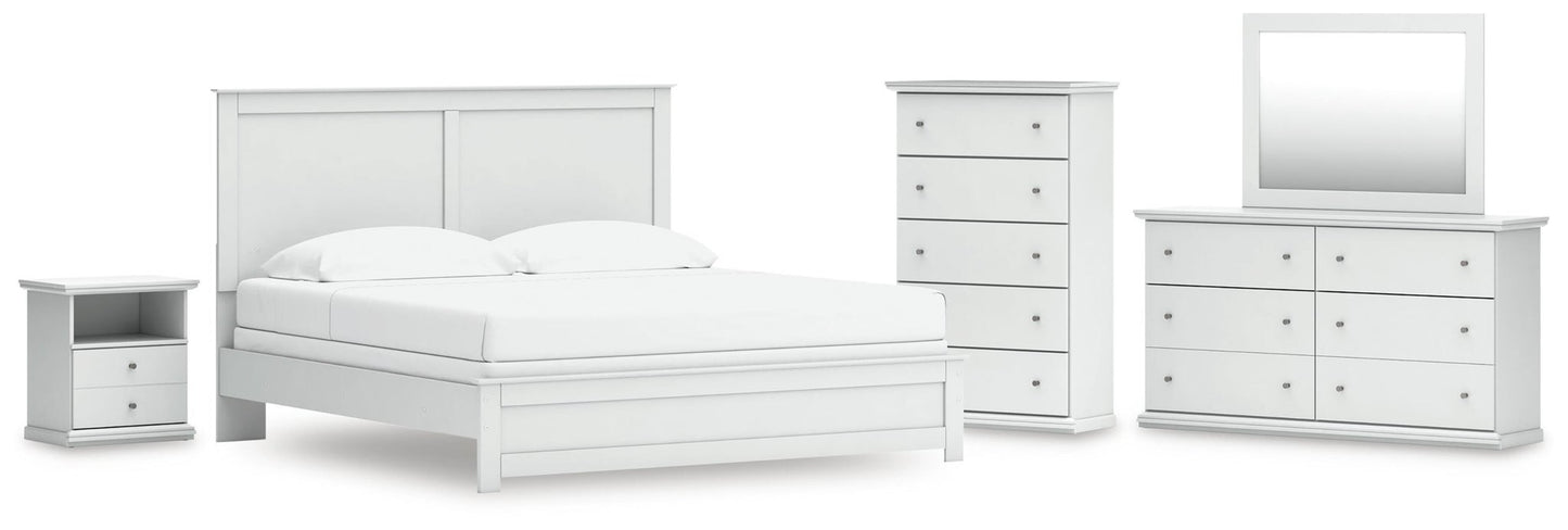 Bostwick Shoals King Panel Bed, Dresser, Mirror, Chest and Nightstand
