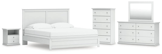 Bostwick Shoals King Panel Bed, Dresser, Mirror, Chest and Nightstand