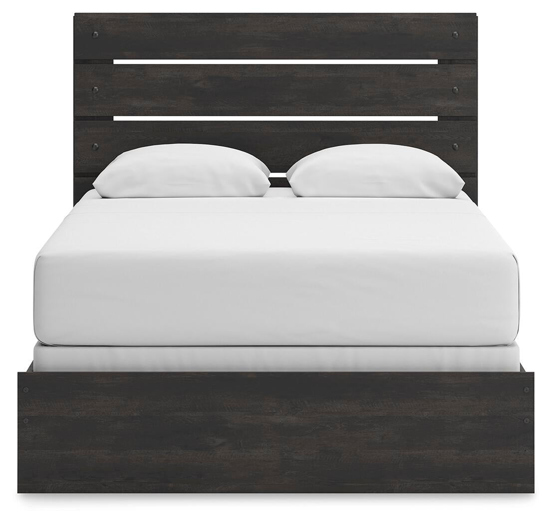 Delmorta Queen Panel Bed, Dresser, Mirror and Nightstand