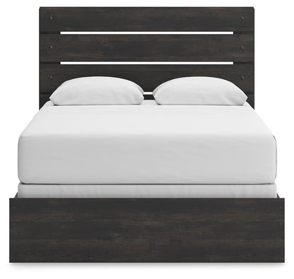 Delmorta Queen Panel Bed, Dresser, Mirror and Nightstand