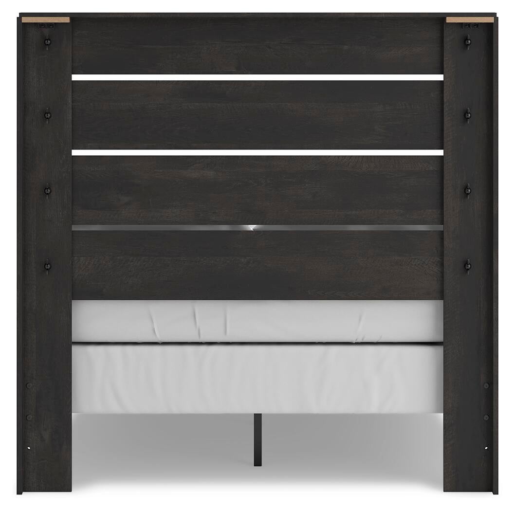 Delmorta Full Panel Bed, Dresser, Mirror, Chest and Nightstand