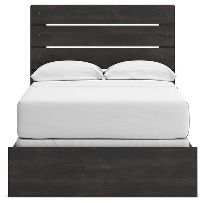 Delmorta Full Panel Bed, Dresser and Mirror