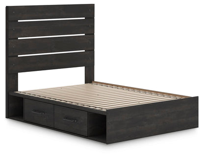 Delmorta Full Panel Storage Bed, Dresser, Mirror, Chest and Nightstand