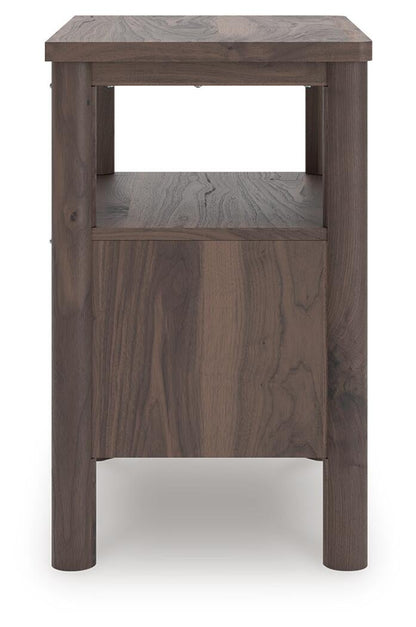Cadmori Queen Upholstered Panel Platform Bed, Dresser, Mirror, Chest and Nightstand