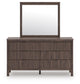 Pamytta Full Upholstered Panel Platform Bed, Dresser, Mirror, Chest and Nightstand