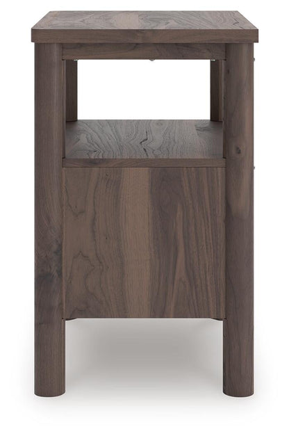 Cadmori King Upholstered Panel Platform Bed, Dresser, Mirror and Nightstand