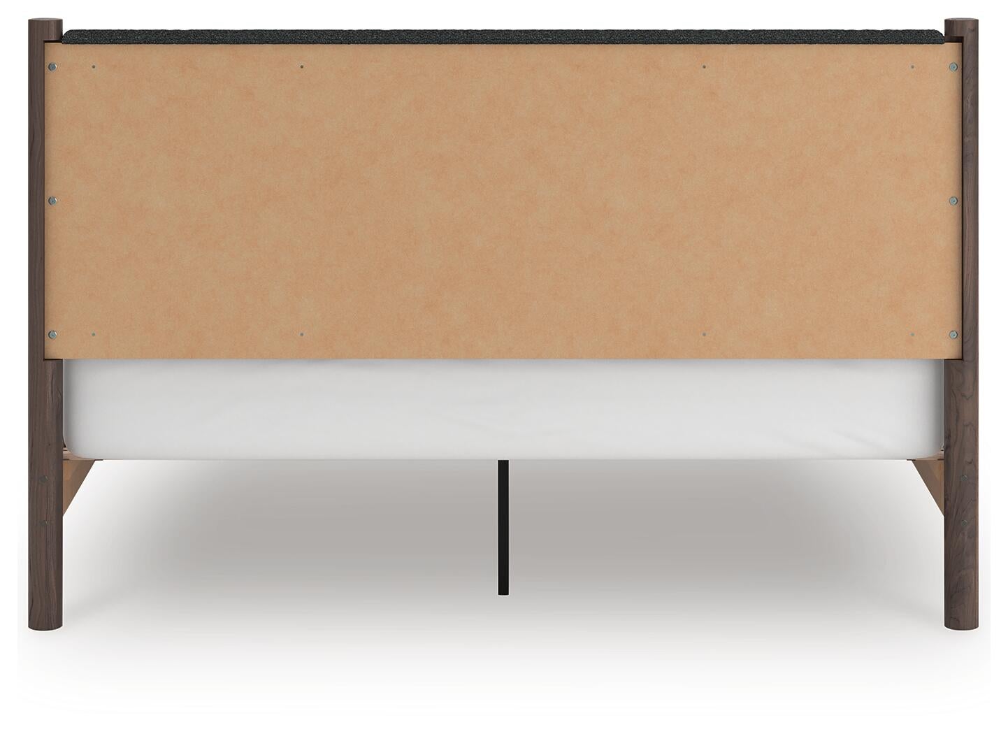 Cadmori King Upholstered Panel Platform Bed, Dresser and Mirror