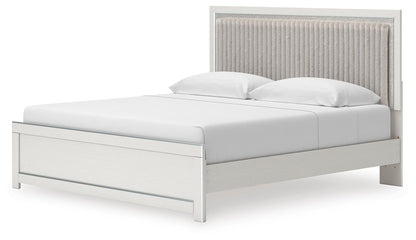 Birmonton King Upholstered Panel Platform Bed, Dresser, Mirror, Chest and Nightstand