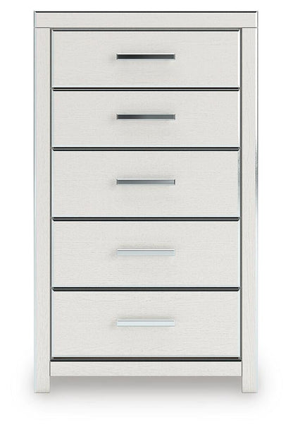 Birmonton Queen Upholstered Panel Platform Bed, Dresser, Mirror, Chest and Nightstand