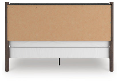Cadmori King Upholstered Panel Bed, Dresser, Mirror and Nightstand