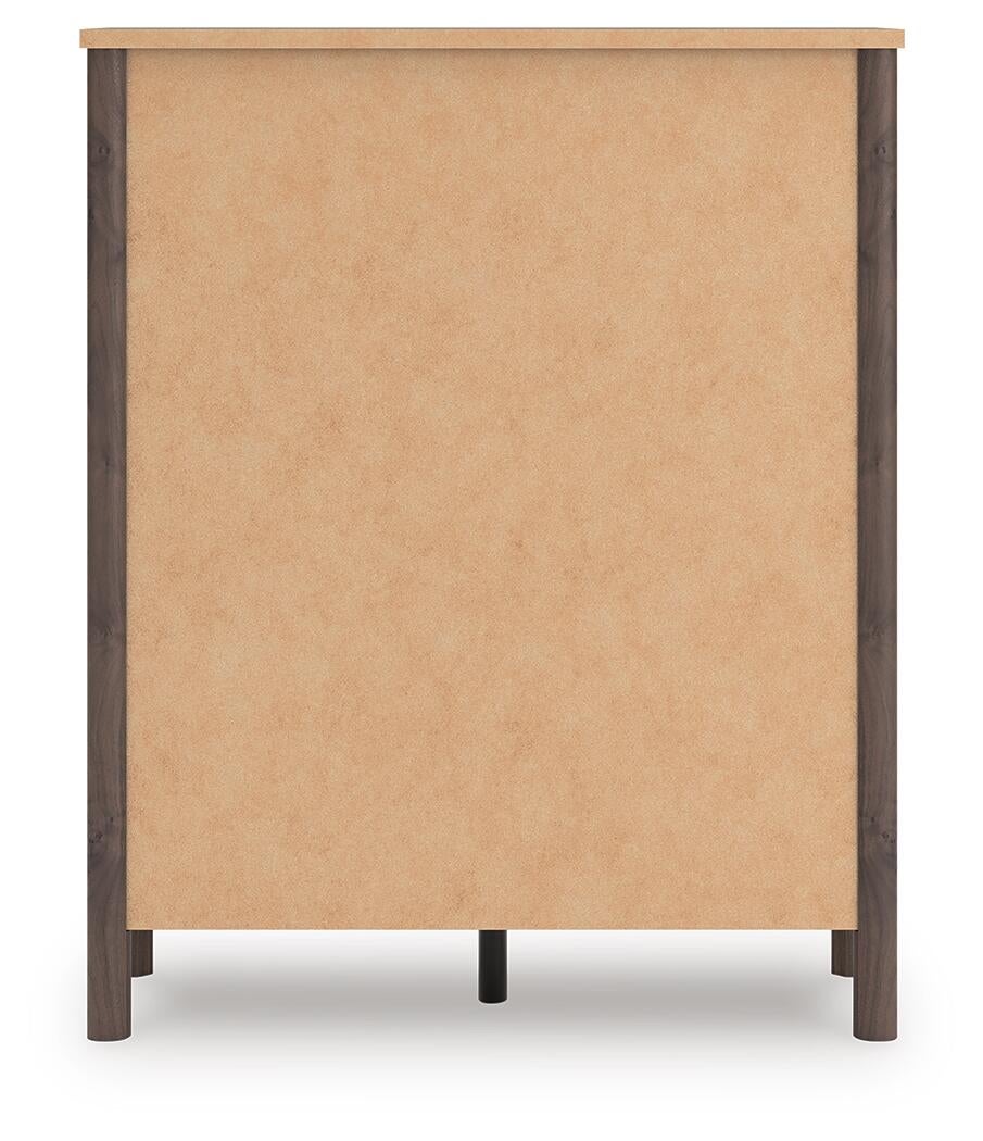 Cadmori Queen Upholstered Panel Bed, Dresser, Mirror and Nightstand