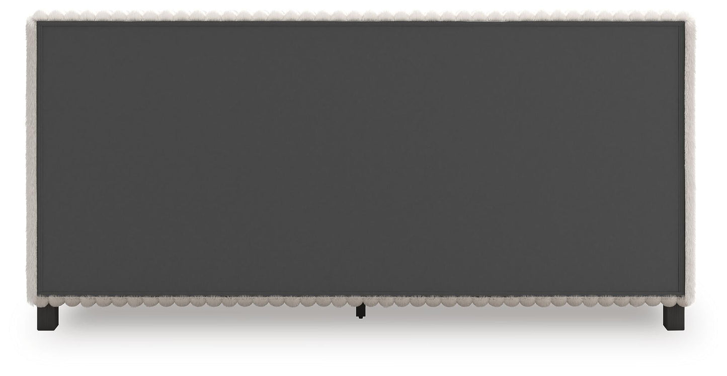 Birmonton King Upholstered Bed, Dresser, Mirror, Chest and Nightstand