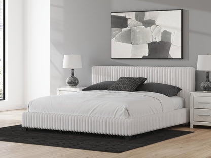 Birmonton King Upholstered Bed, Dresser, Mirror, Chest and Nightstand