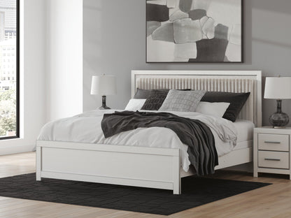 Birmonton King Upholstered Panel Bed, Dresser, Mirror, Chest and Nightstand