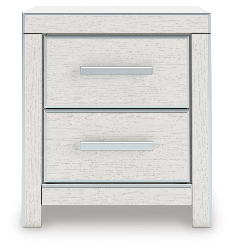 Birmonton King Upholstered Panel Bed, Dresser, Mirror and Nightstand