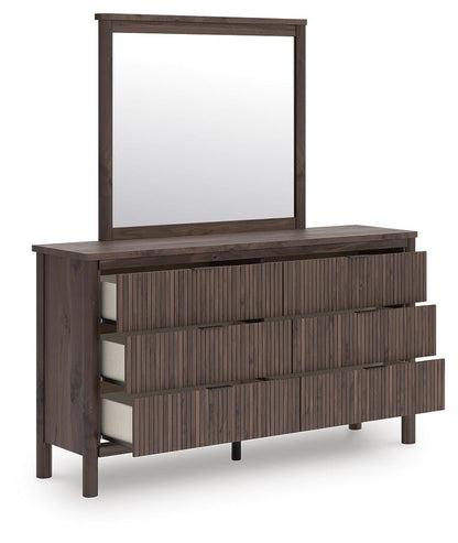Cadmori Twin Panel Platform Bed, Dresser and Mirror