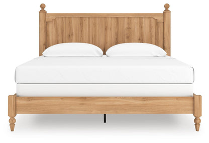 Galletyn King Panel Bed with Mirrored Dresser and Nightstand