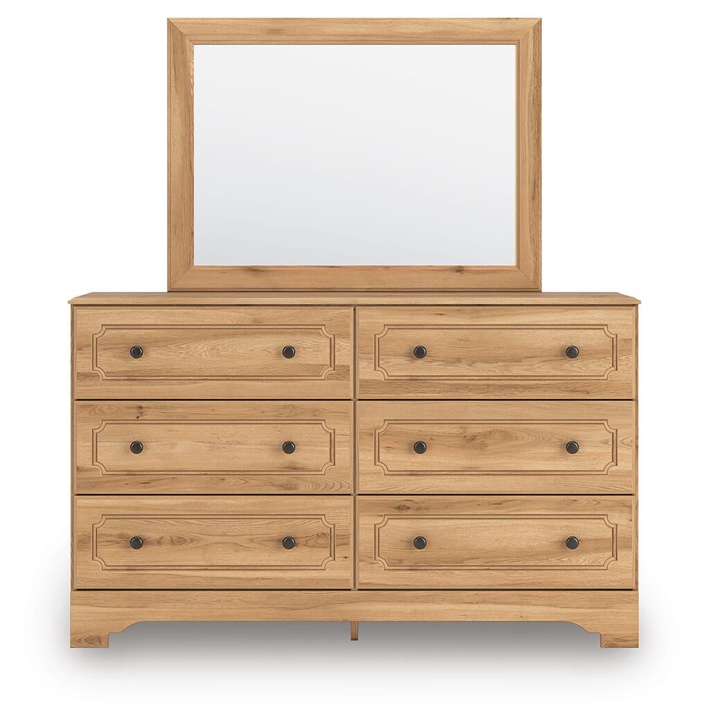 Galletyn Twin Panel Bed with Mirrored Dresser and Nightstand