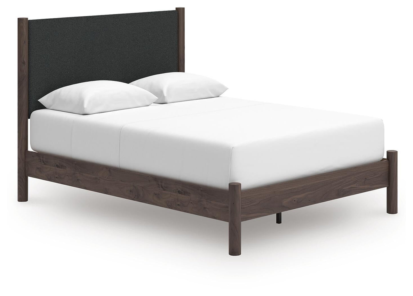Cadmori Queen Upholstered Panel Platform Bed, Dresser, Mirror and Nightstand