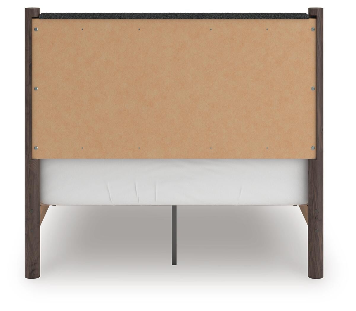 Cadmori Full Upholstered Panel Platform Bed, Dresser and Mirror