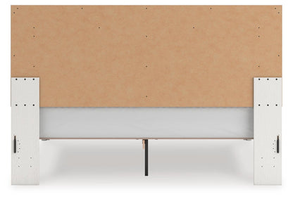 Birmonton King Upholstered Panel Platform Bed, Dresser, Mirror and Nightstand