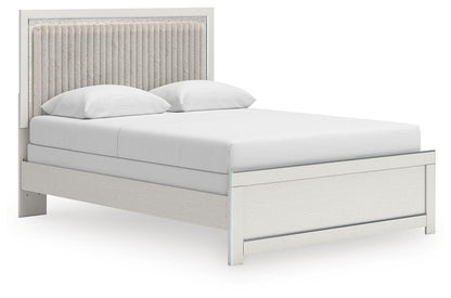 Birmonton Queen Upholstered Panel Bed, Dresser, Mirror and Nightstand