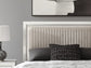 Birmonton Queen Upholstered Panel Platform Bed, Dresser, Mirror and Nightstand