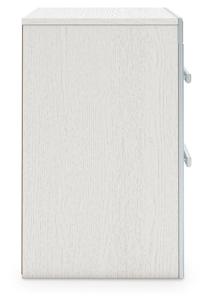Birmonton Queen Upholstered Panel Platform Bed, Dresser, Mirror and Nightstand