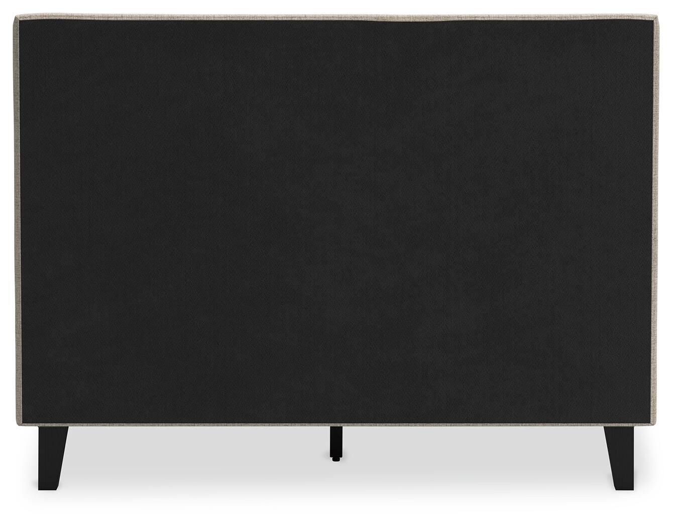 Cielden Full Upholstered Bed with Roll Slats, Dresser, Mirror and Nightstand